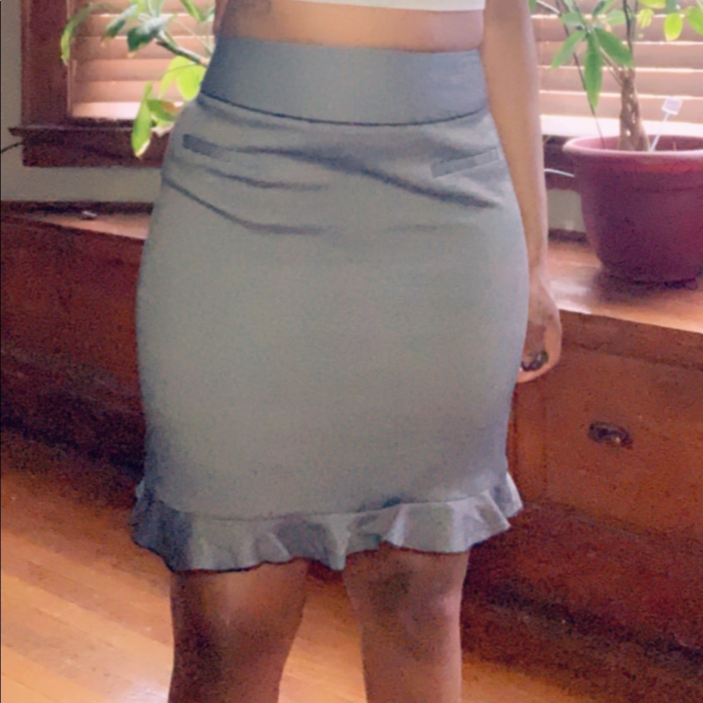 Black and white checked skirt